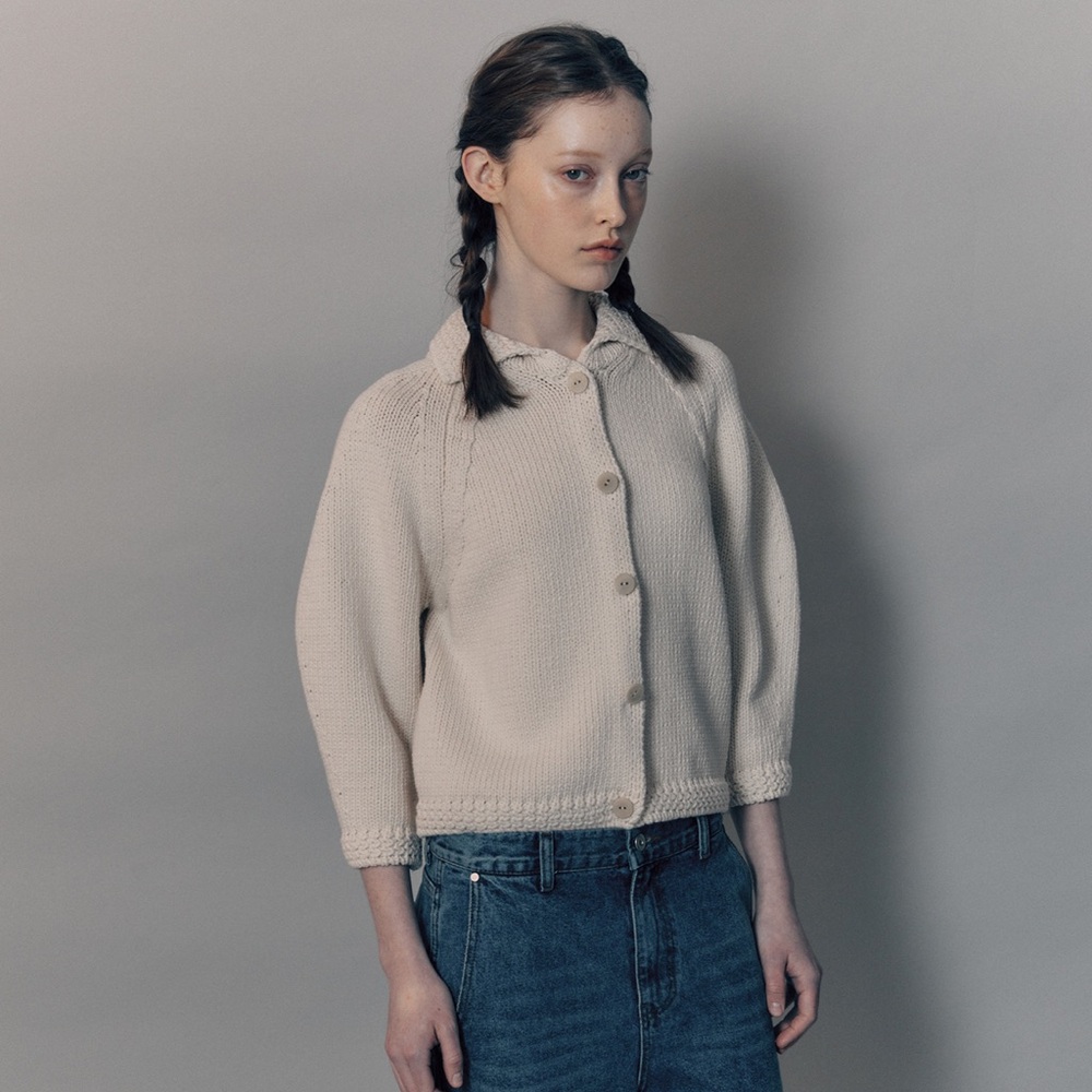 NWT W Concept Nothing Written Lou Knit Cardigan in Cream Ivory